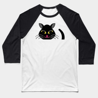 Black Cat hallowen Baseball T-Shirt